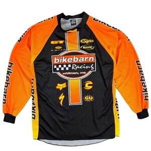 Verge Bikebarn Racing Cycling Jersey Mens XL Orange Black Long Sleeve Motocross